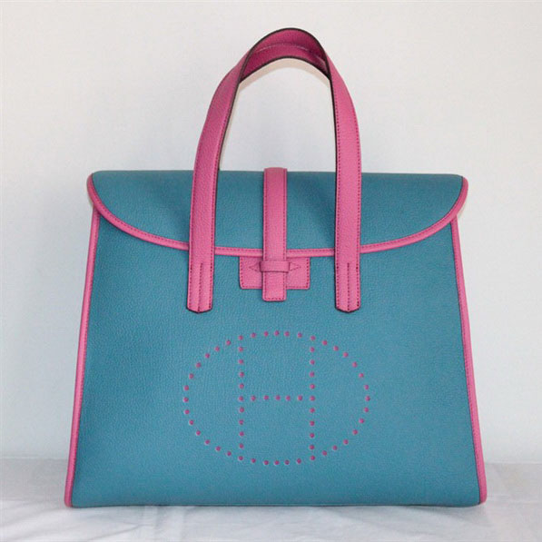 Best Hermes FeuDou Bag Blue 509095 - Click Image to Close